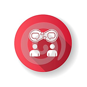 Interpersonal relationship red flat design long shadow glyph icon
