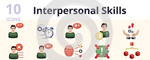 Interpersonal skills set. Creative icons: pattern recognition, working memory, selective attention, cognitive