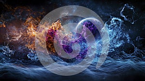 Interplanetary communication visualization cosmic realm digital art space abstract science fiction photo