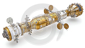 Interplanetary Spacecraft with Metallic Finish in Outer Space photo