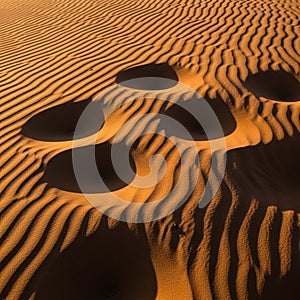 Interplay of light and shadow giving a three dimensional effect to the