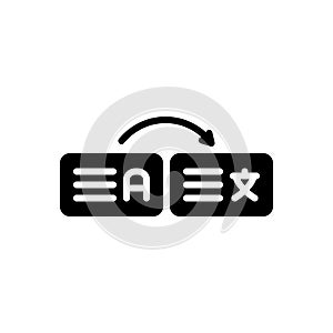 Black solid icon for Interpret, explain and decode