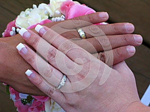 Interracial hands in marrage