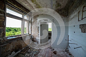 interrior of old military building in latvia photo