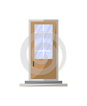 Interroom door isolated icon in flat style