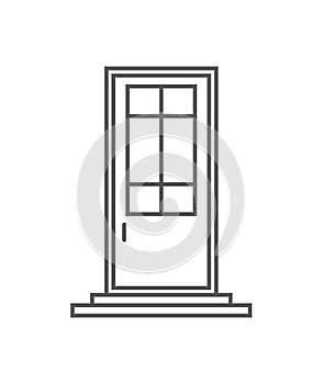 Interroom door isolated icon in linear style