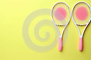Intersected Crossed tennis rackets. Generate Ai