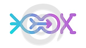 Intersecting Abstract Shapes. Dynamic Connection Symbol, vector design Generative AI