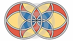 Intersecting Circular Patterns, Abstract Geometry and Modern Design Vector, vector design Generative AI