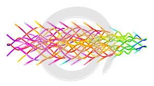 Intersecting Colorful Wavy Lines, Dynamic Abstract Pattern, vector design Generative AI