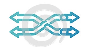 Intersecting Data Flow Arrows, vector design Generative AI