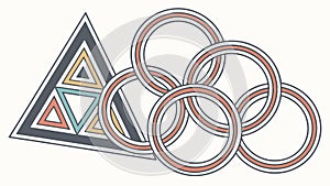 Intersecting Geometric Squares Pattern, vector design Generative AI