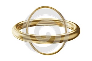 Intersecting Gold Rings Object interlocking geometric