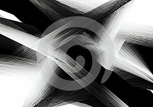 Intersecting lines and geometric patterns create a dynamic abstract composition in