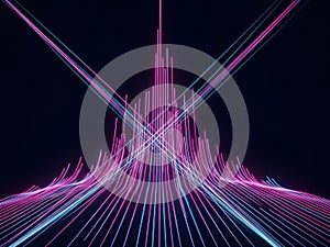 Intersecting neon lights in the dark