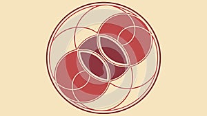 Intersecting oval shapes, abstract and fluid, modern pattern, vector design Generative AI