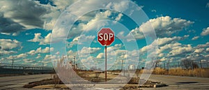 Intersecting Paths: A 4-Way Red Stop Sign at