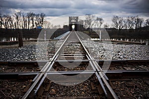 Intersecting railroad tracks