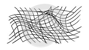 Intersecting random wavy lines, abstract texture, vector design Generative AI
