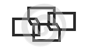 Intersecting Squares Abstract Geometric Pattern, vector design Generative AI