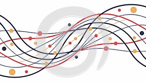 Intersecting Wavy Lines with Dots, Abstract Pattern, vector design Generative AI