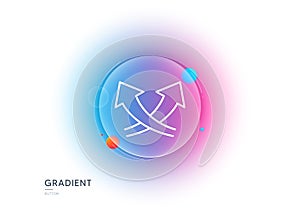 Intersection arrows line icon. Exchange and turn, cross sign. Gradient blur button. Vector