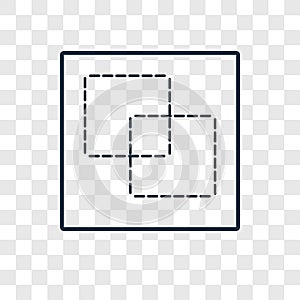 Intersection concept vector linear icon isolated on transparent