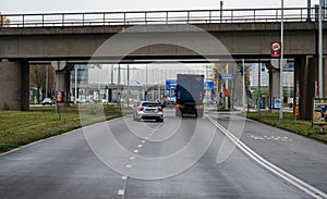 Intersection of main road S 102 and ringroad A 5 in Westpoort  Amsterdam, The Netherlands