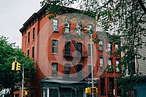 The intersection of Middagh Street and Hicks Street in Brooklyn Heights, Brooklyn, New York City