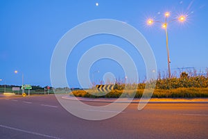 Intersection and roundabout at Papamoa Tauranga in morning light