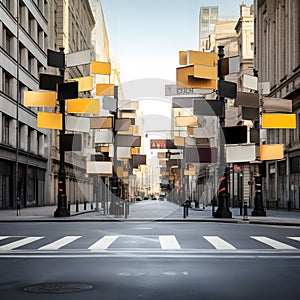 Intersection signposts ensuring safe navigation