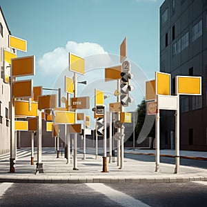 Intersection signposts ensuring safe navigation
