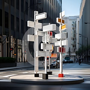 Intersection signposts ensuring safe navigation
