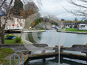 The intersection of two canals in Gloucestershire UK
