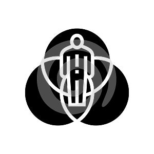intersectionality glyph icon vector illustration