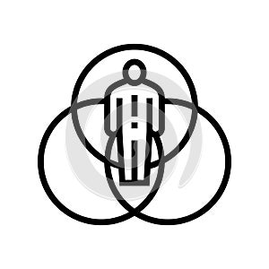 intersectionality line icon vector illustration