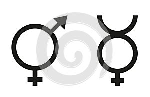 Intersex gender symbol on a white background photo