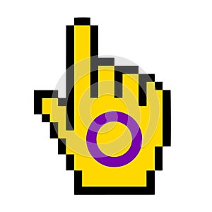 Intersex sex symbol icon with hand pointer photo