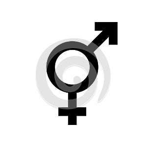 Intersex symbol isolated on white. Gender icon photo