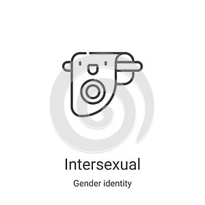 intersexual icon vector from gender identity collection. Thin line intersexual outline icon vector illustration. Linear symbol for photo