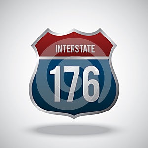 interstate 176 route marker. Vector illustration decorative design