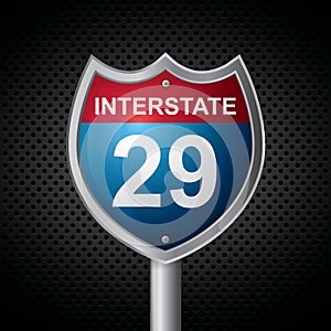 interstate 29 route sign. Vector illustration decorative design