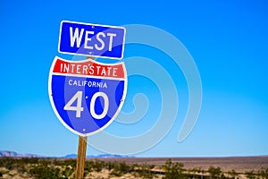 An Interstate 40 sign on the planes of the Texas panhandle