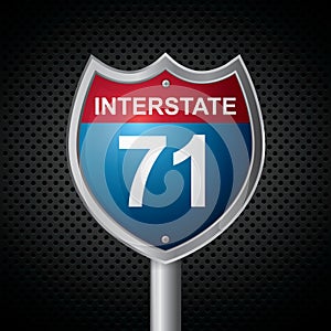 interstate 71 route sign. Vector illustration decorative design