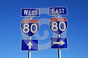 Interstate 80 road signs