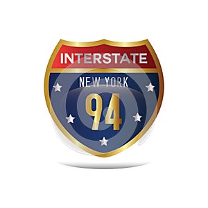 interstate 94 highway sign. Vector illustration decorative design