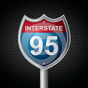 interstate 95 route sign. Vector illustration decorative design