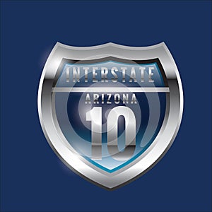 interstate arizona route ten. Vector illustration decorative design