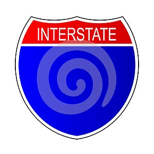 Interstate Blank Sign Isolated