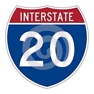 Interstate highway 20 road sign